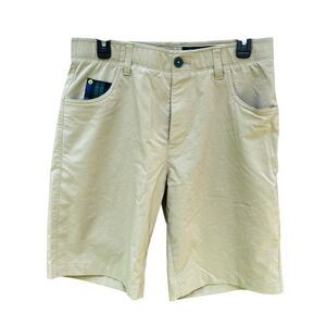 William Murray Performance Golf Shorts Men 32 Straight Fit Khaki Athletic Tartan